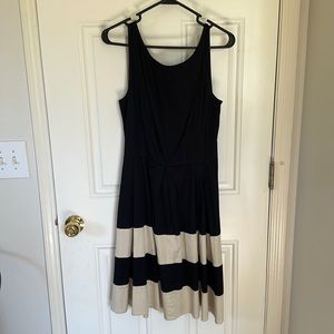 Kate Spade back and tan flare dress